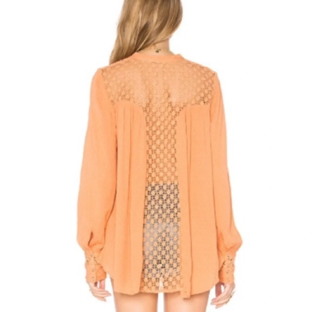 Free People Button Down Shirt Tunic Boho